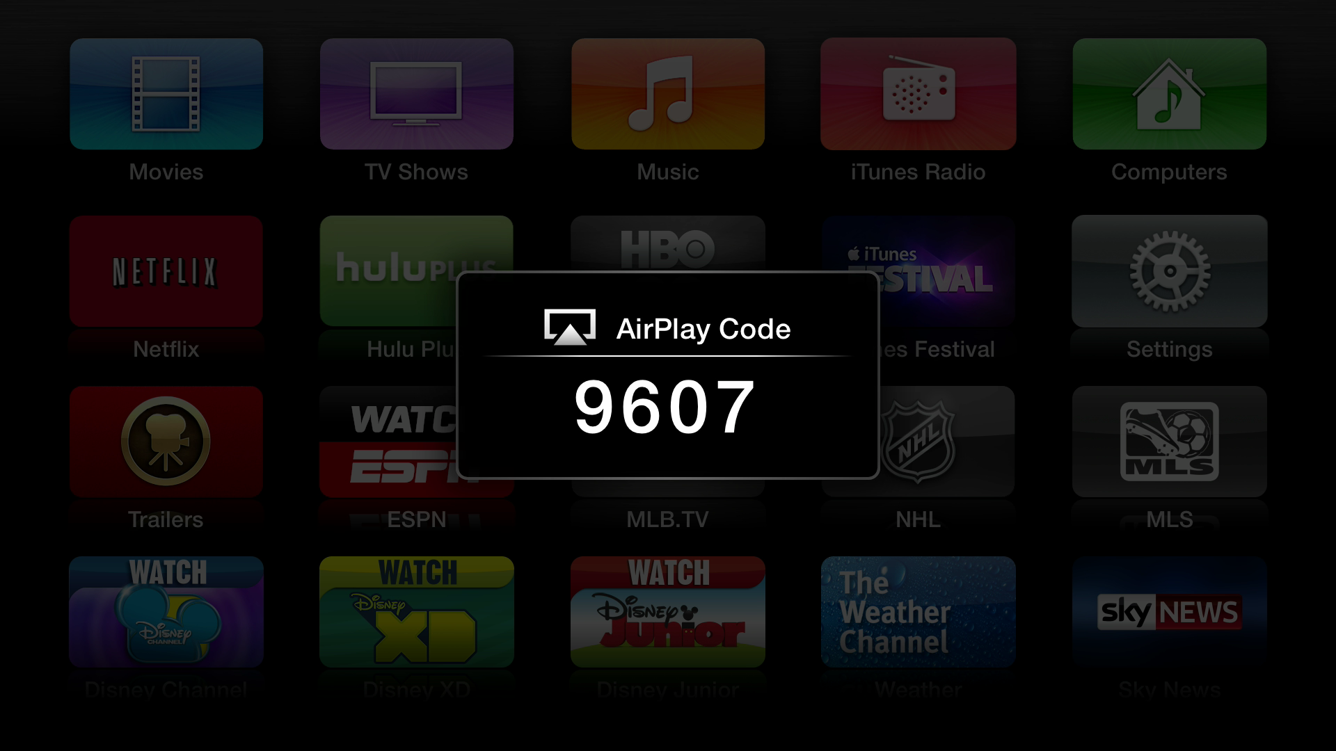 airplay code for living room