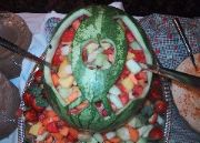 An apple-watermelon salad bowl