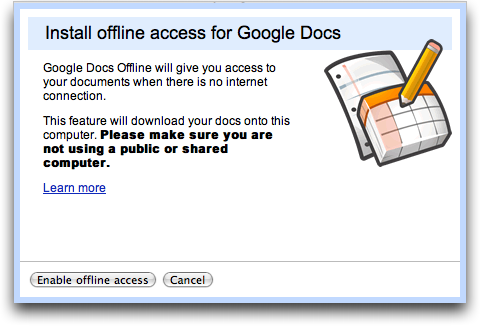safari google docs offline