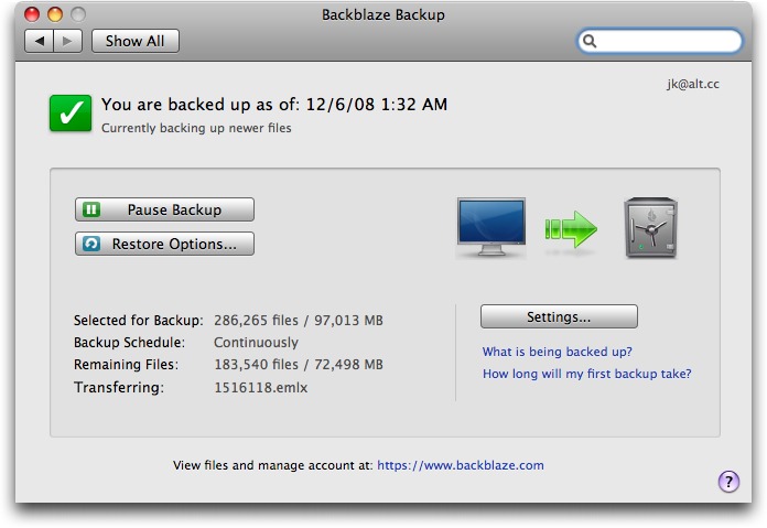 backblaze mac 10.6