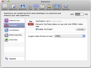 safari extensions essential five tidbits extension preference includes single choose