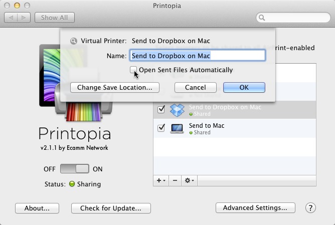 printopia says printer is puased