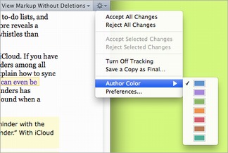 how can i set my preferences to bring up my word document without markup in word for mac 2011