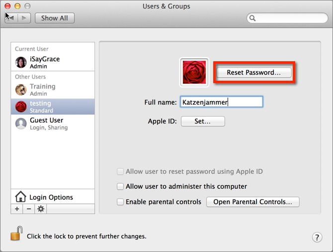 change mac password through recovery