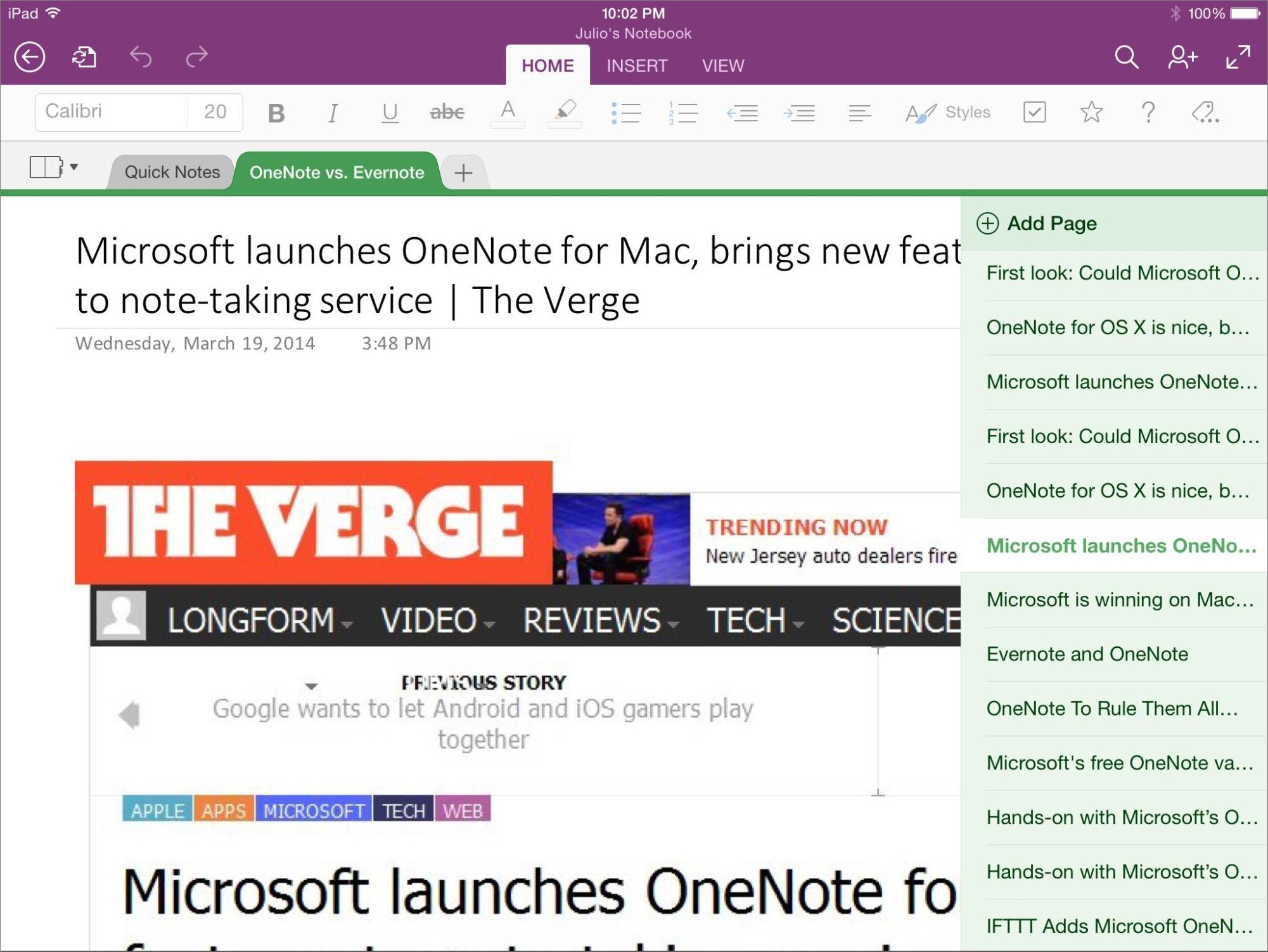 onenote and evernote