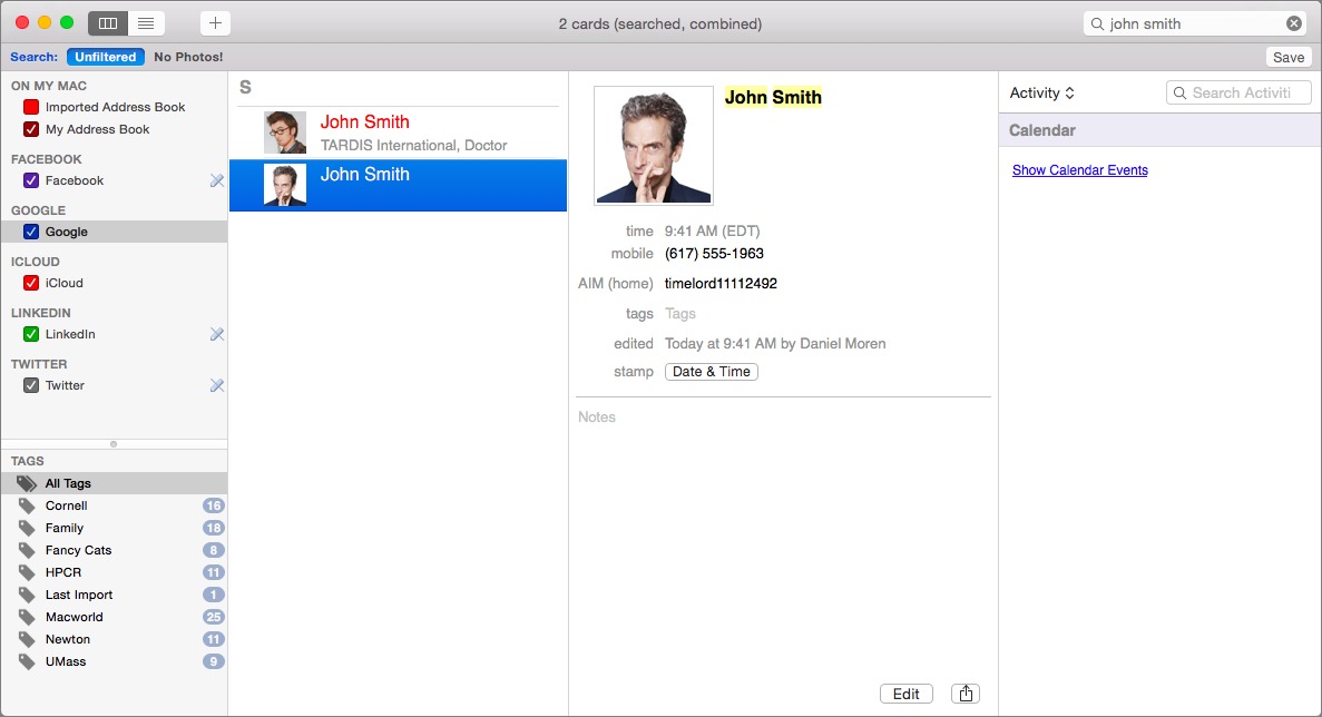 calendar and contact management for mac