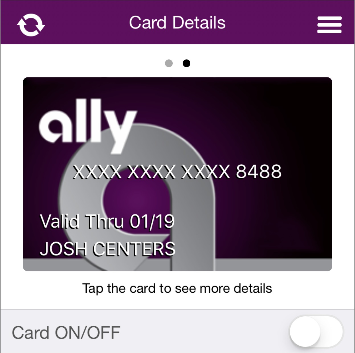 ally bank card