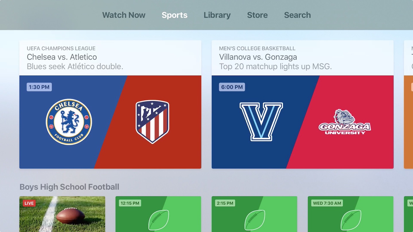 tvOS Adds Sports to the TV Advanced Settings for Apple TV 4K - TidBITS