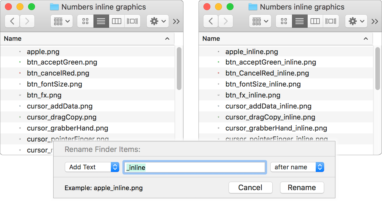 mac text file of file names in a folder