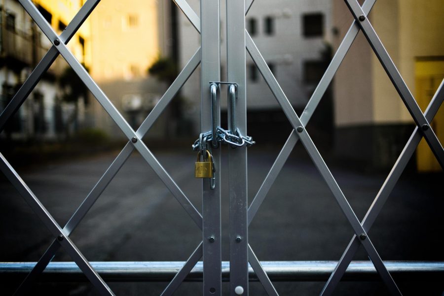 A locked gate.