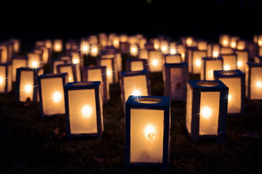 Photo of lanterns at night