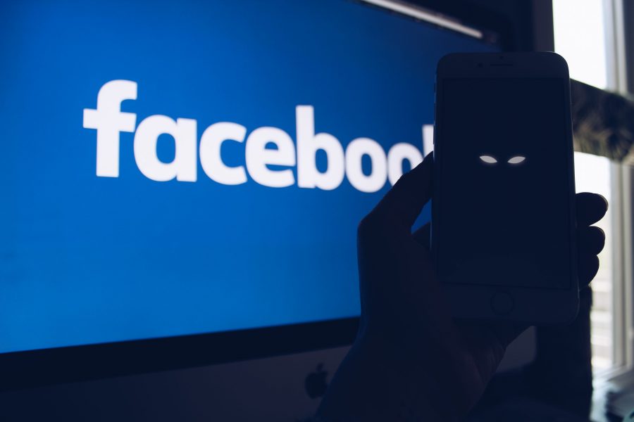 Illustration of Facebook and watching eyes
