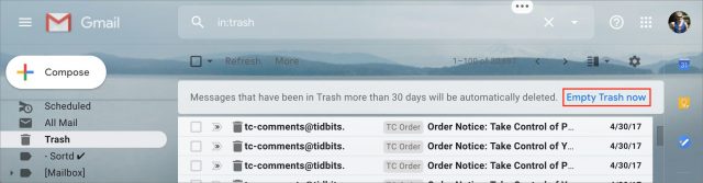 Emptying Trash in Gmail