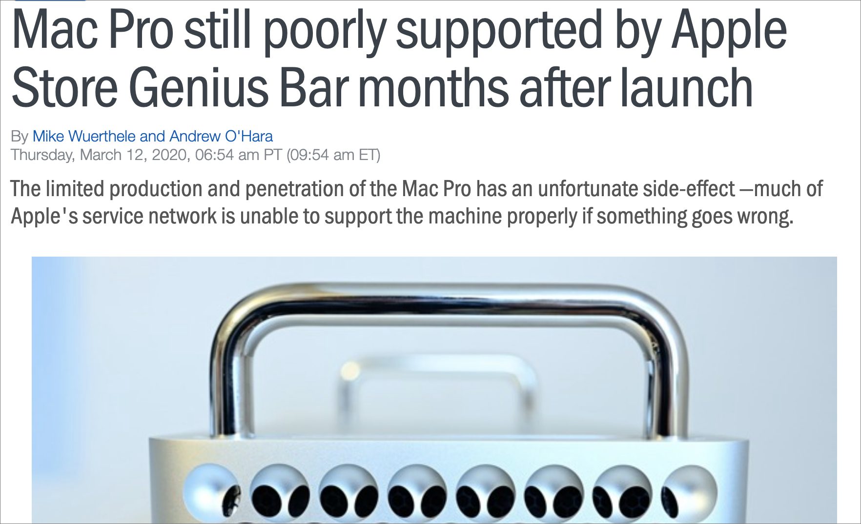 Apple’s Mac Pro Support Reportedly Lacking - TidBITS