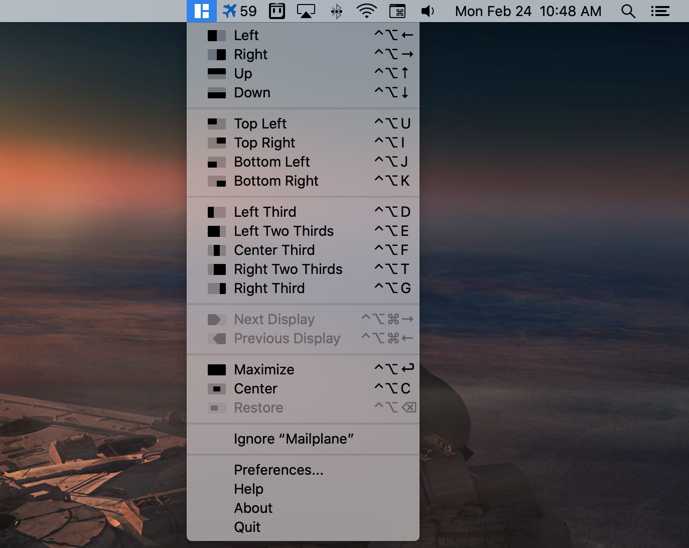 go to default on better snap tool for mac