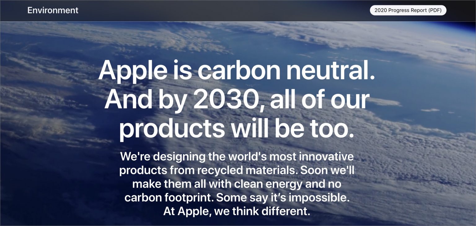 Read Apple’s 2020 Environmental Progress Report TidBITS