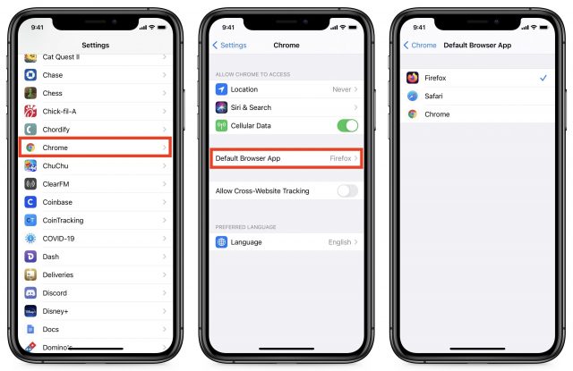Setting a default browser in iOS 14