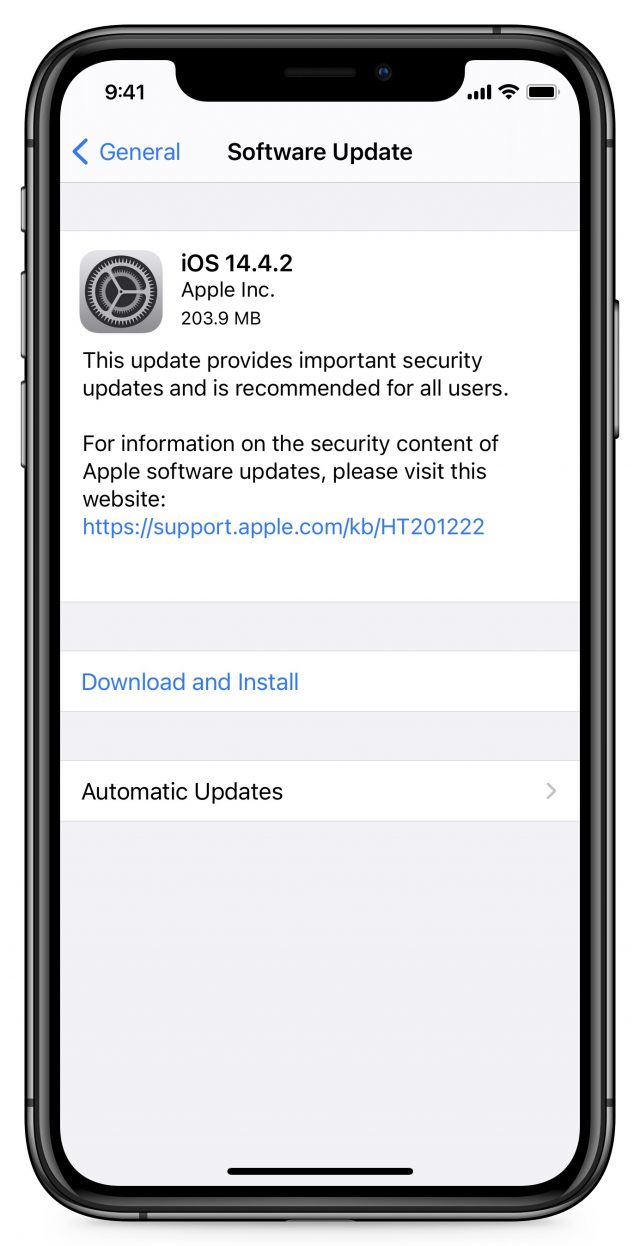 iOS 14.4.2 release notes
