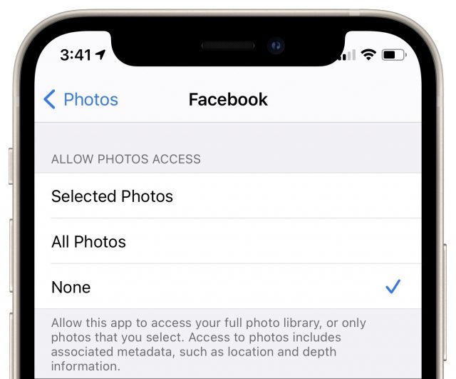 Blocking Facebook's access to your photos