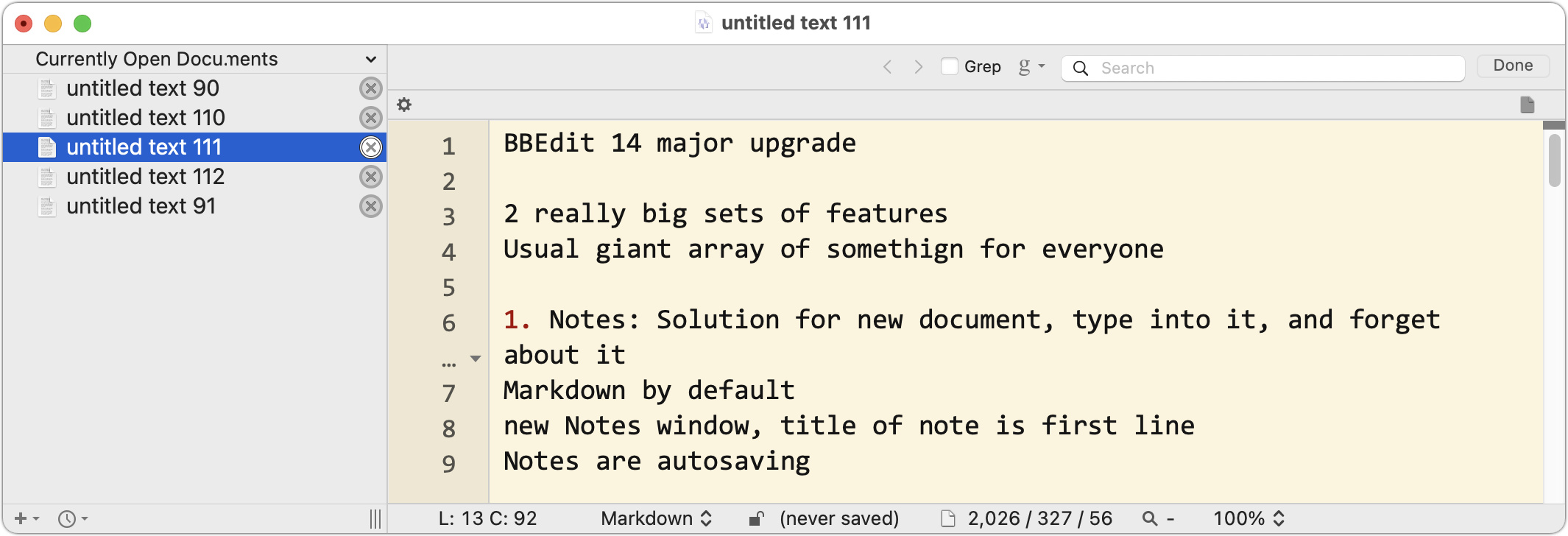 bbedit turn off suggestions
