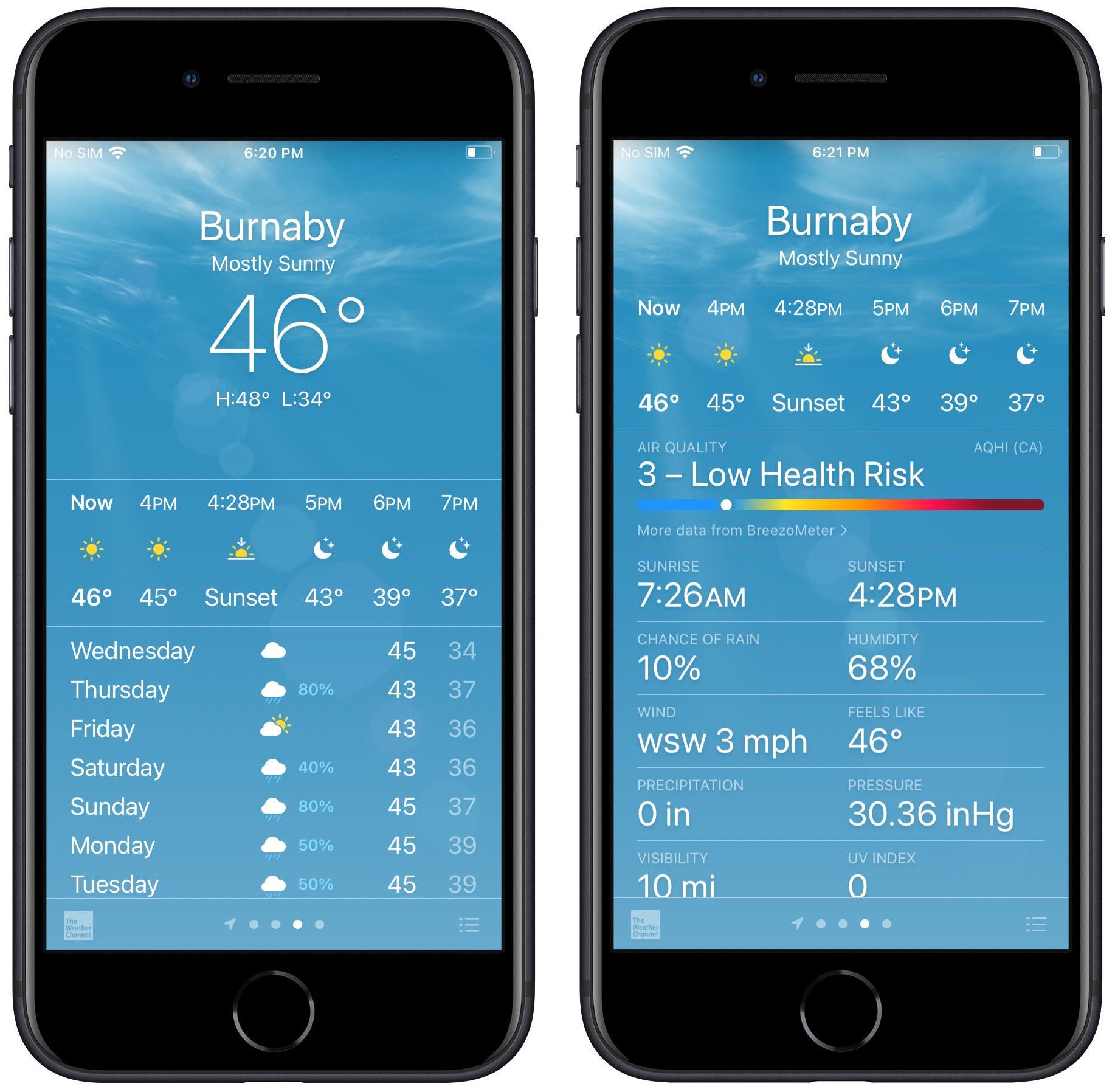 weather display app