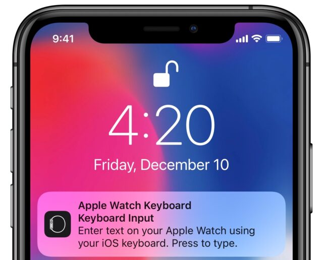 Prompt to enter Apple Watch text with the iPhone