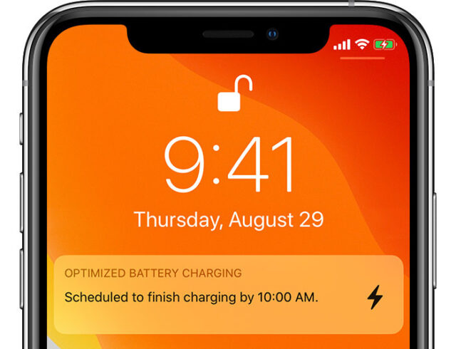 Optimized battery charging notification