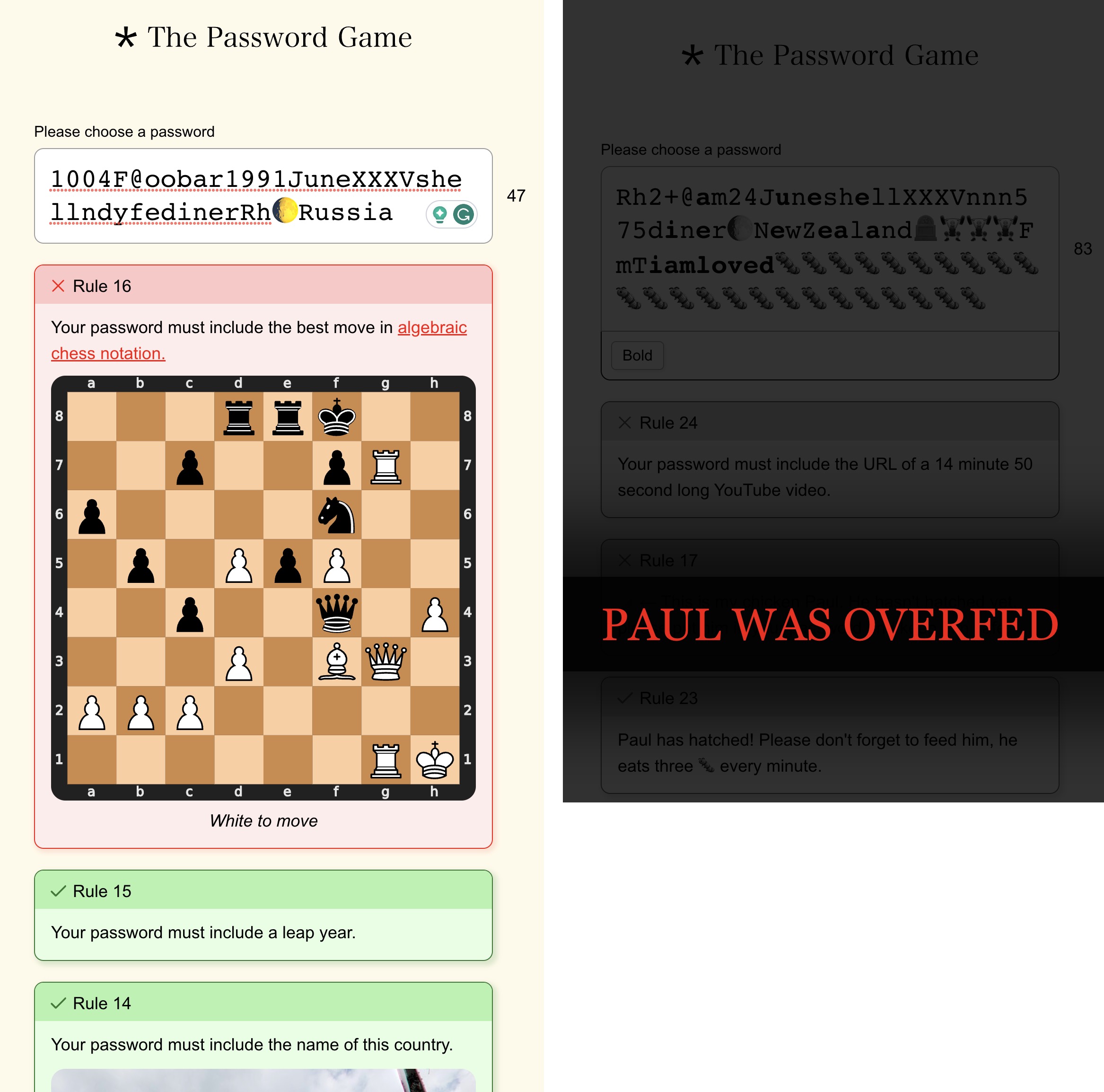 Made a chess tool specifically for the Password Game : r/ChessPuzzles