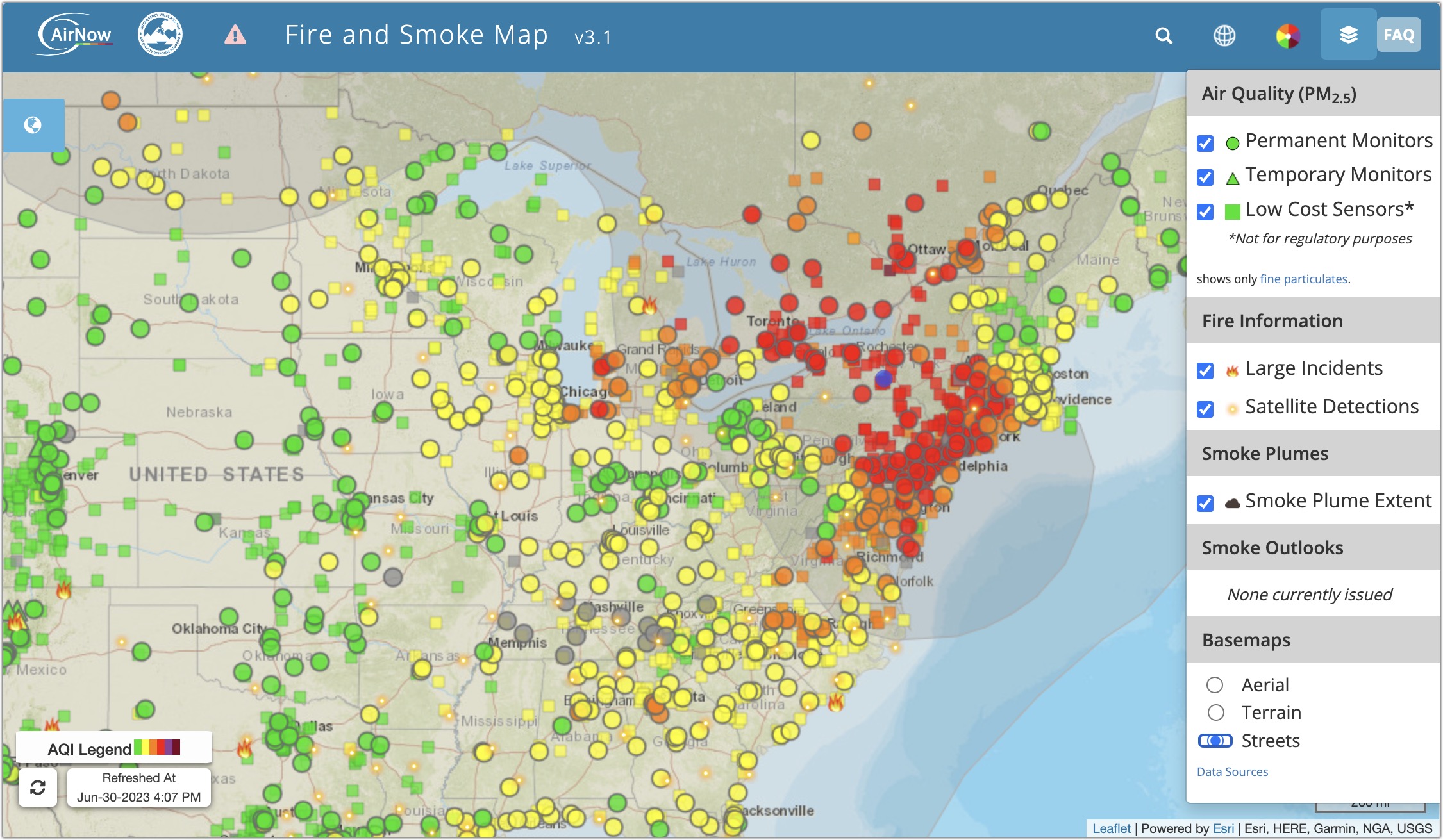 AirNow Fire & Smoke map