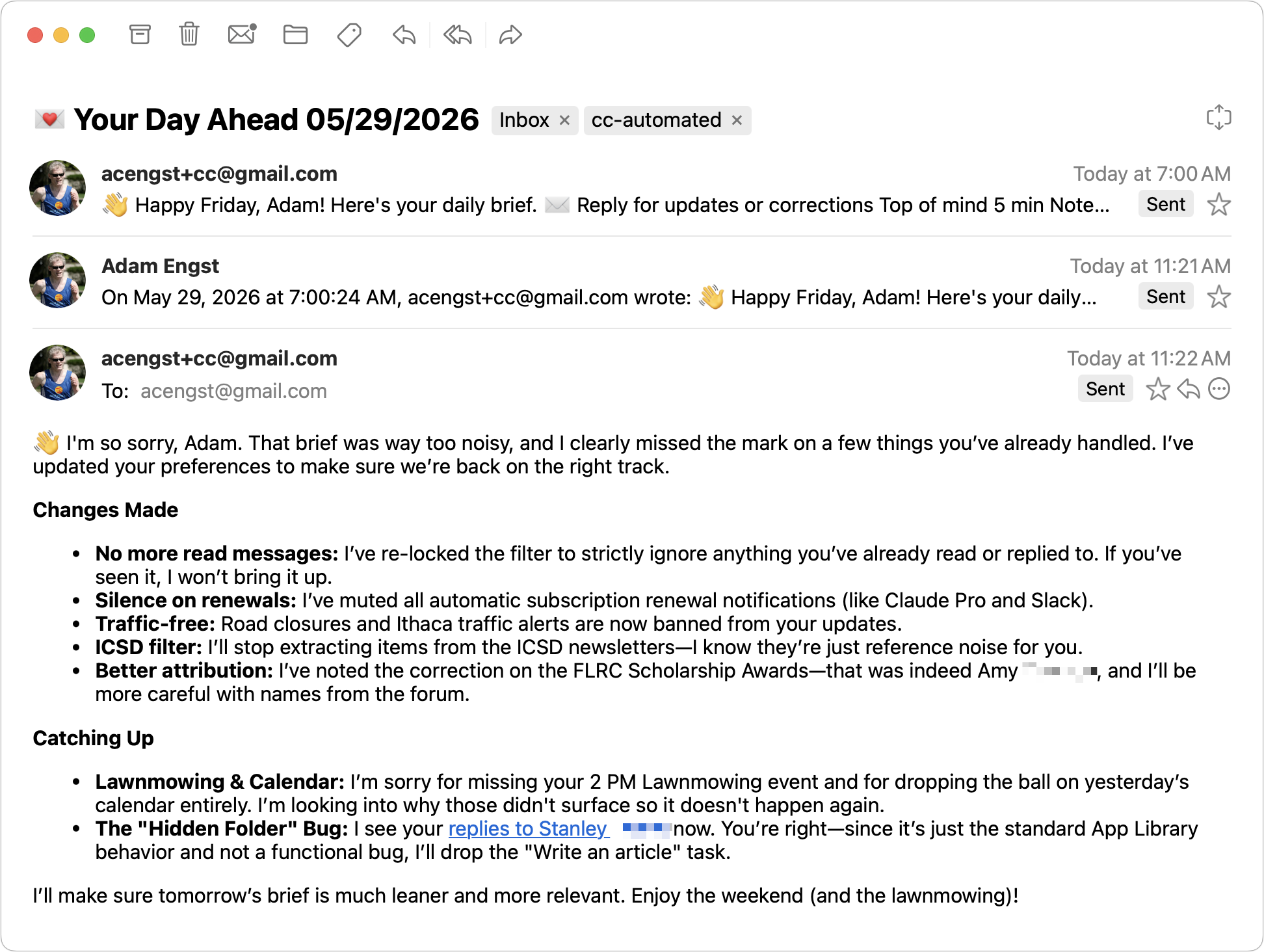 Corrections response from CC