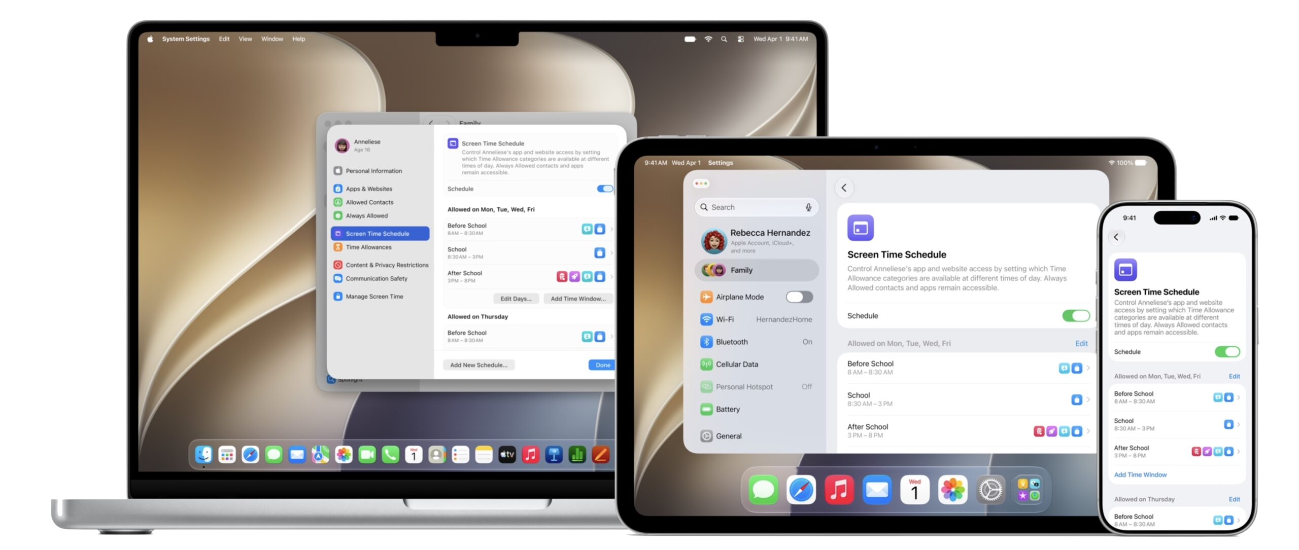 Screen Time schedule in OS 27