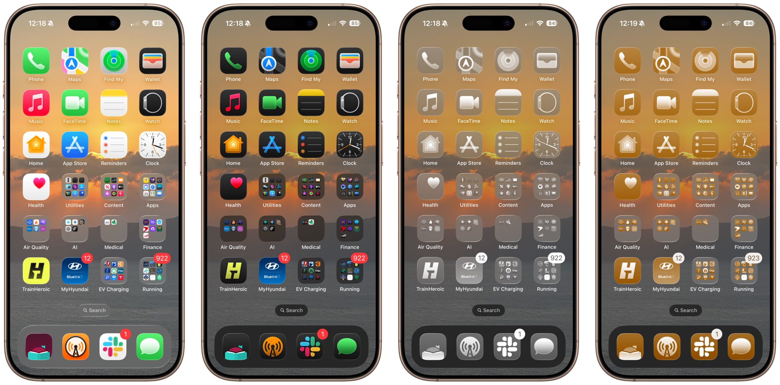 Comparison of icon views on the iPhone Home Screen