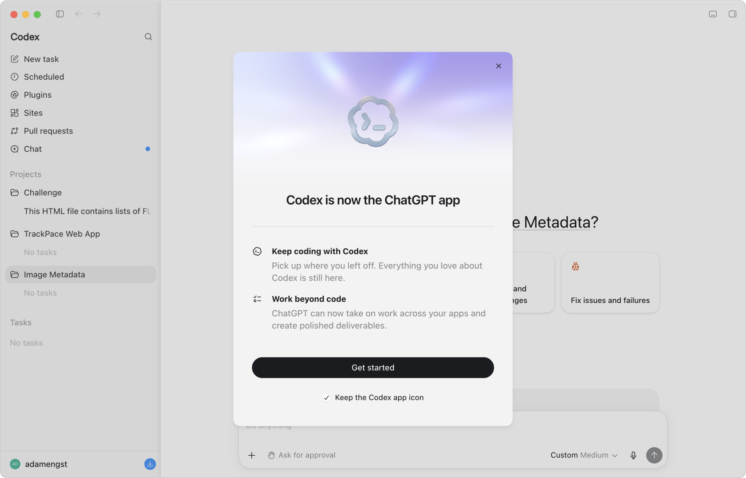 Codex replaced by new ChatGPT app