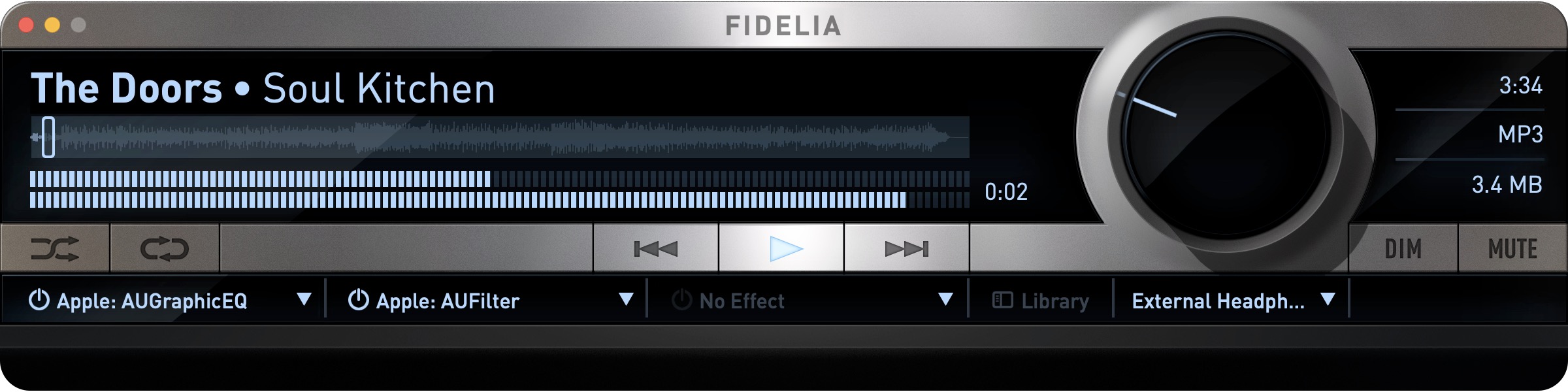 Fidelia player UI