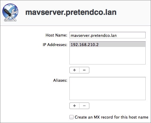 Figure 7: Enter your server’s Host Name and IP address in the appropriate fields.