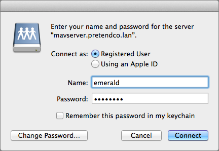Figure 9: Enter the user’s credentials when prompted.