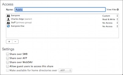 _Figure 3: You can disable a folder’s sharing capability by unchecking all of its Settings checkboxes._