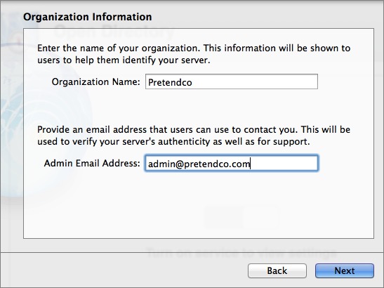 Figure 4: Create the Open Directory certificate.