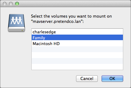 Figure 10: Select one or more shared folders to mount.