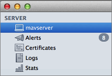 Figure 5: Click the name of the server in the sidebar at the left.