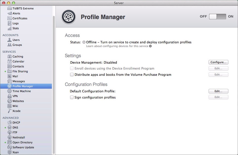 Figure 1: View Profile Manager’s main screen.