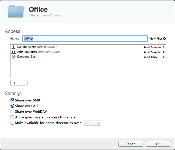 Figure 1: Record the settings for a shared folder with a screenshot before moving it.