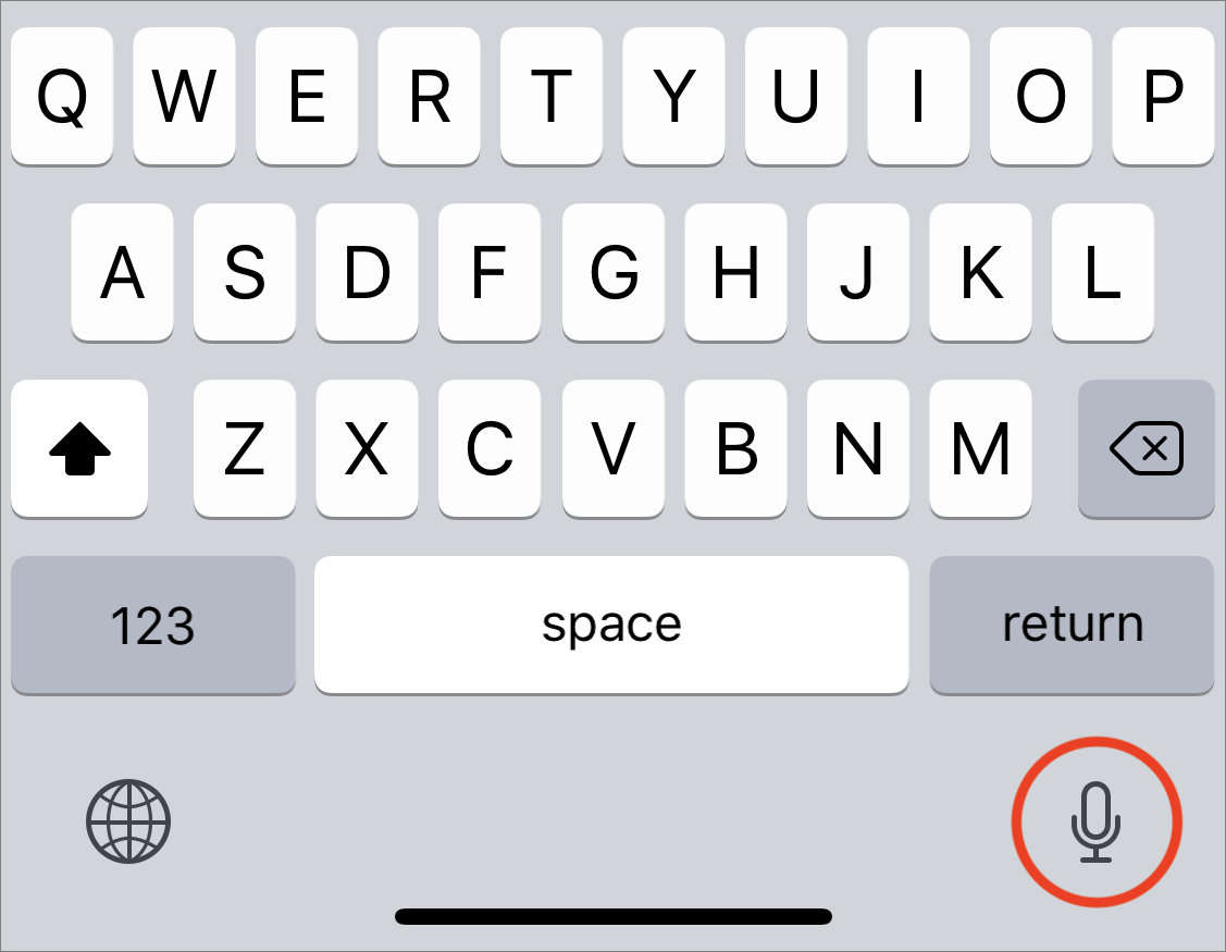 Microphone button on iPhone keyboard