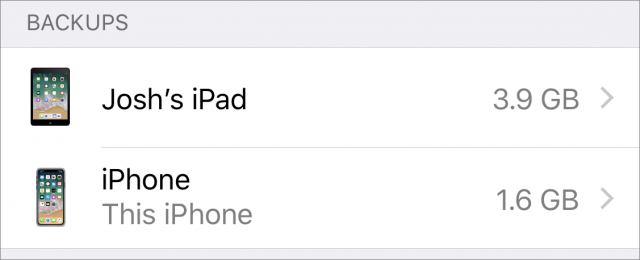 iCloud backup size for a device with Messages in iCloud vs. one without