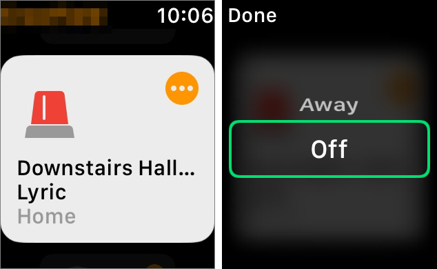 The Lyric Controller in the watchOS Home app.