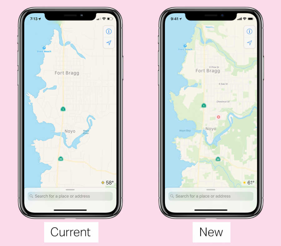 The old Apple Maps vs the new.