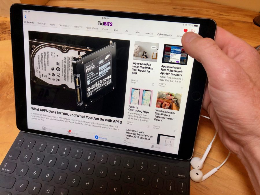 Photo of an iPad Pro showing Apple News