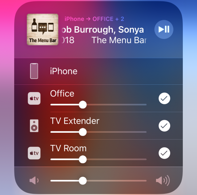 The AirPort Express as an AirPlay 2 output.
