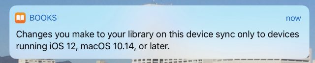 A notification about book syncing.