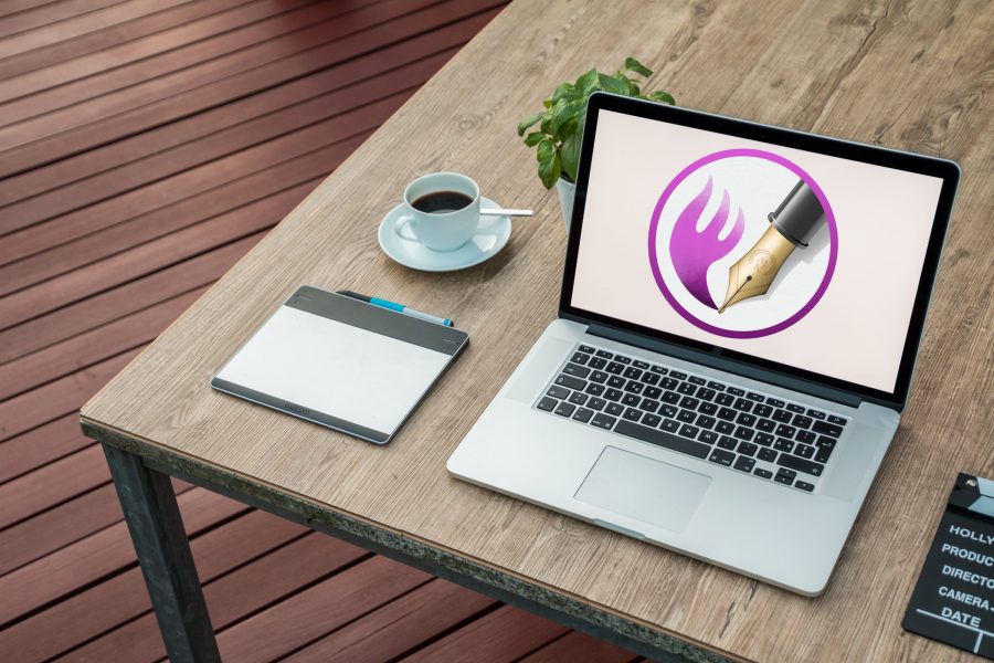 Nisus Writer Pro 3 logo on a MacBook screen